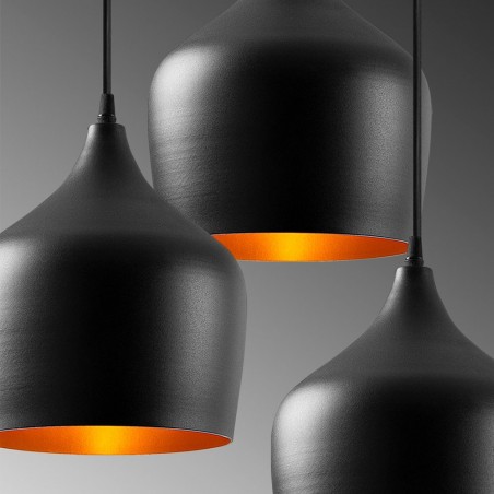 Lampe de suspension Momo 22 Noir (3 lumieres)