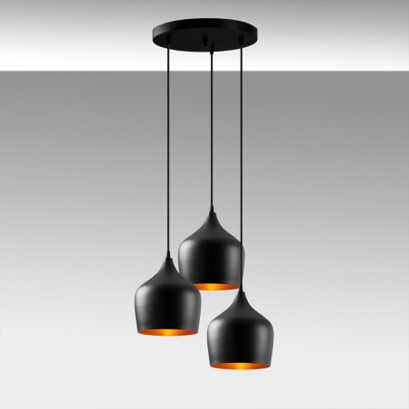 Lampe de suspension Momo 22 Noir (3 lumieres)