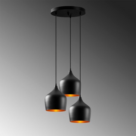 Lampe de suspension Momo 22 Noir (3 lumieres)