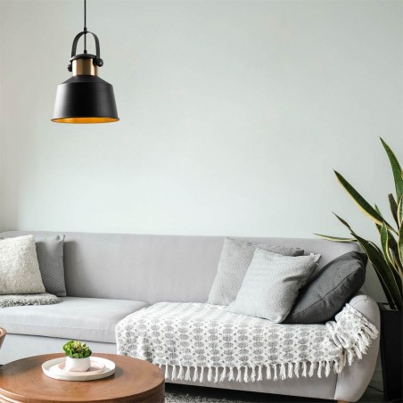 Lampe de suspension retro Momo 26 Noir