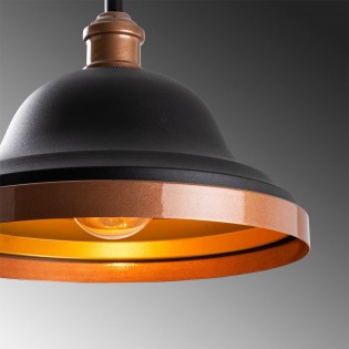 Lampe de suspension Momo 30 Noir/Cuivre