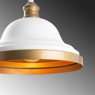 Lampe de suspension Momo 30 Blanc/Or