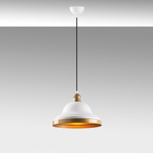 Lampe de suspension Momo 30 Blanc/Or