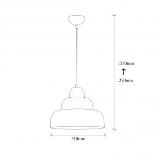 Lampe de plafond Momo 31 Noir/Argent