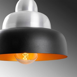 Lampe de plafond Momo 31 Noir/Argent