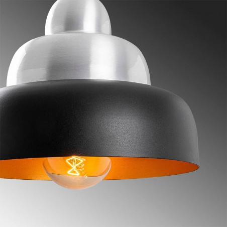 Lampe de plafond Momo 31 Noir/Argent