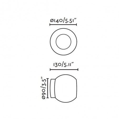 Applique á LED Moy Noir (4W)
