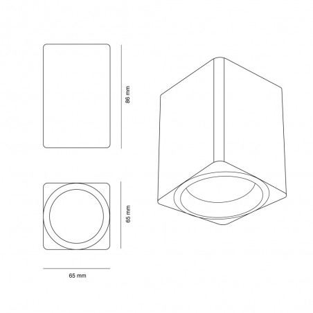Spot de plafond Basic Noir