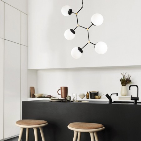 Lampe de suspension Mulen Noir (5 lumieres)