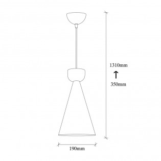 Lampe de plafond Momo 19 Noir/Cuivre