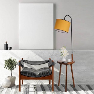 Lampadaire avec table Colbert Moutarde