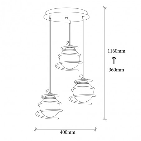 Lampe de suspension Galene (3 lumieres)