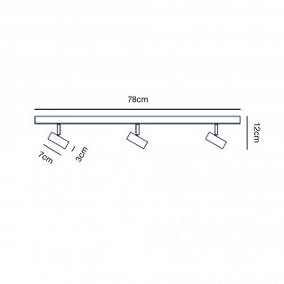 Regletté de plafond á LED Omari (3x3.20W)