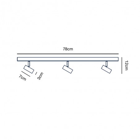 Regletté de plafond á LED Omari (3x3.20W)