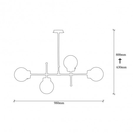 Lampe de plafond Garet Or (4 lumieres)
