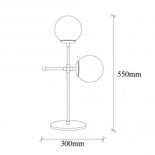 Lampe à poser Garet Noir (2 lumieres)