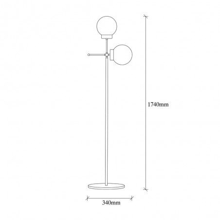 Lampadaire Garet Or (2 lumieres)