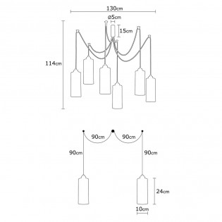 Lampe de suspension Marismo (6 lumieres)