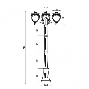 Farola de exterior Fleur (3 Luces)