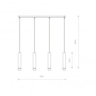 Regletté de plafond Baton (4 lumieres)