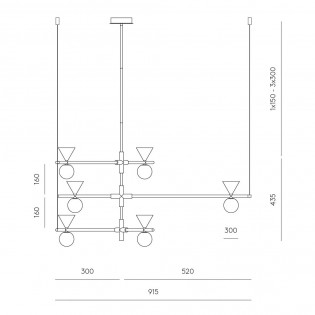 Lampe de suspension Oneta (6 lumieres)