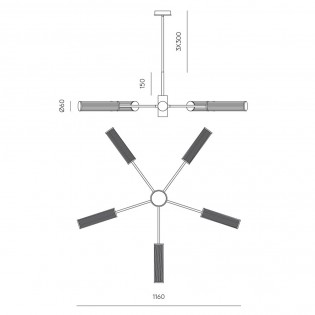 Suspension á LED Ison (5x5W)