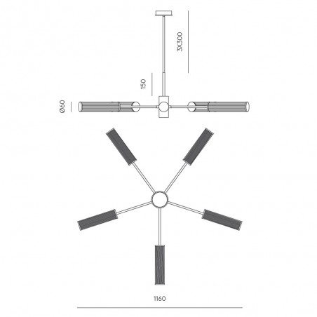 Suspension á LED Ison (5x5W)