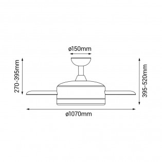 Ventilateur LED avec pales pliantes Bombay L (36W)
