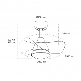 Ventilateur de plafond á LED Fante CCT (24W)