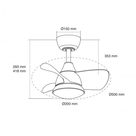 Ventilateur de plafond á LED Fante CCT (24W)
