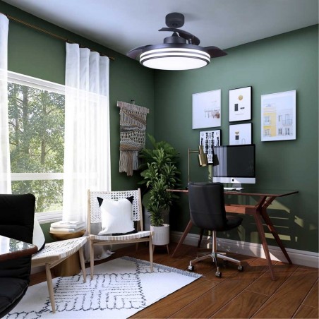 Ventilateur LED Garin Dimmable Noir (35W)