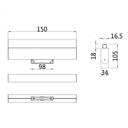 Plafón orientable magnético Led Mileto (10W)