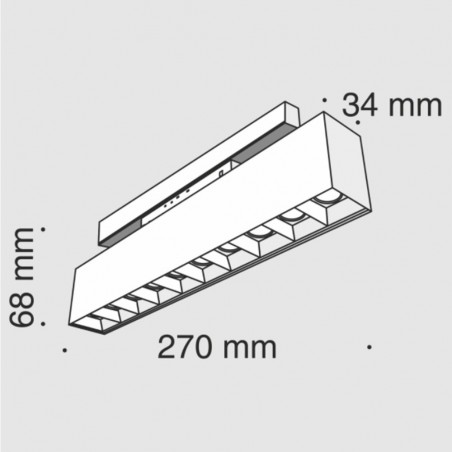 Foco de carril magnético Led II (10 luces) (20W)