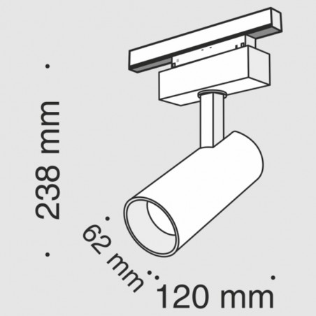 Foco de carril magnético Led Mileto (15W)