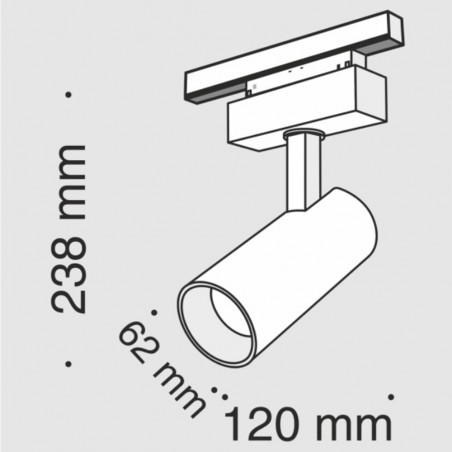 Foco de carril magnético Led Mileto II (15W)