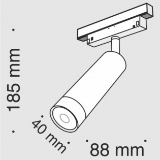 Foco de carril magnético Led Mileto II (7W)