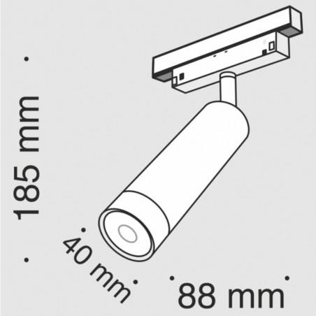 Foco de carril magnético Led Mileto II (7W)