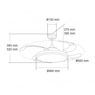 Ventilateur à LED avec pales rétractables Camel CCT (36W)