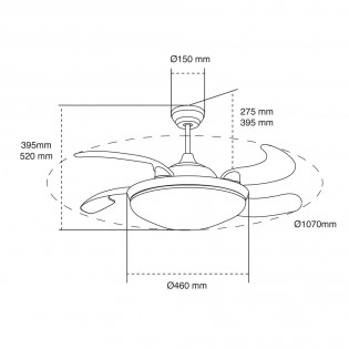Ventilateur á LED avec haut-parleur Maria CCT (36W)