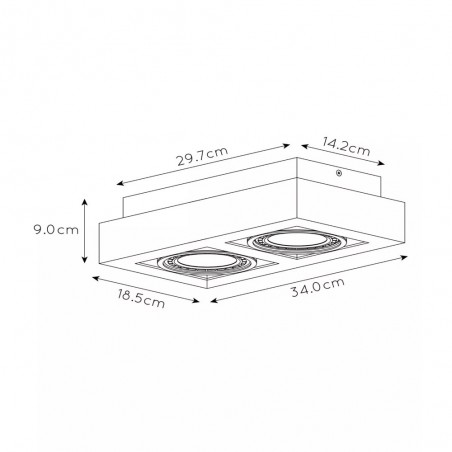 Plafonnier á LED Zefix Noir (2x12W)
