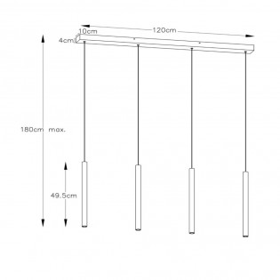 Regletté de plafond LED Lorenz (4x4W)