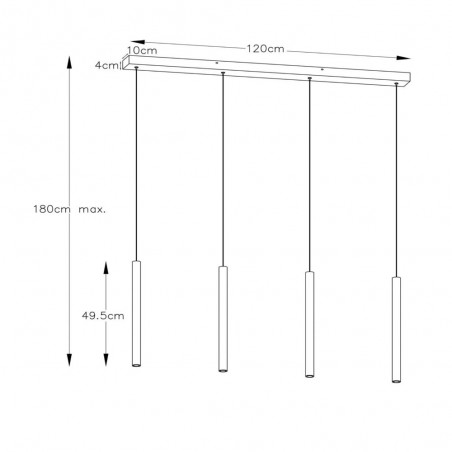 Regletté de plafond LED Lorenz (4x4W)