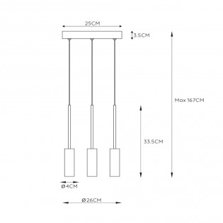 Suspension á LED Tubule (3x7W)