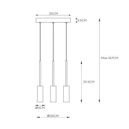 Suspension á LED Tubule (3x7W)