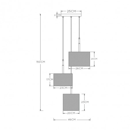 Lampe de suspension Baskett (3 lumieres)