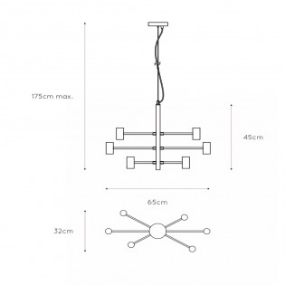 Lampe de plafond Leanne (6 lumieres)